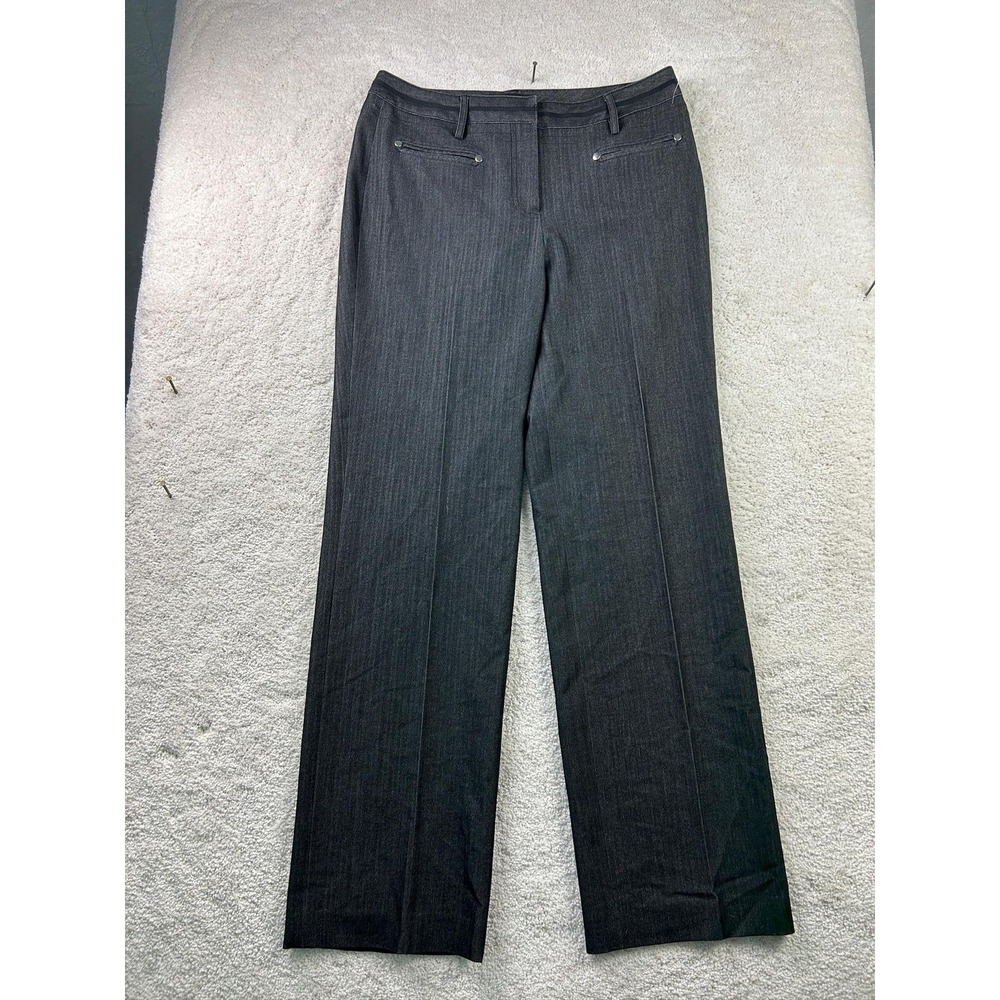 Larry Levine Pants Womens 8 Black Gray Dress Trousers Washable Career Office